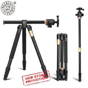 Monopods Portable Compact Travel Horizontal System TripoD Q999H Professional Camera Stativ 61 tum för Leica Nikon Sony SLR DSLR -kameror