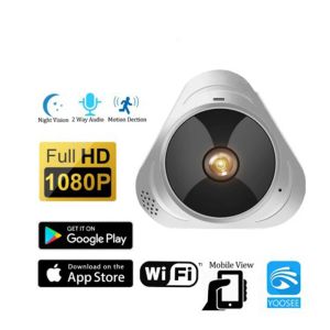 Камеры Wi -Fi Camera 360 градусов Panoramic Fisheye 1080p HD Мини -беспроводная IP -камера внутренняя безопасность домашней безопасности P2P Cloud youosee App