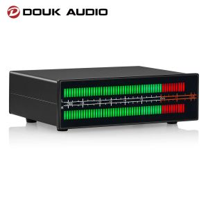 Amplifier Douk Audio Dual Channel LED Sound Level Meter MIC+LINE Music Spectrum Visualizer Display Stereo Audio Splitter 3.5mm/RCA Adapter