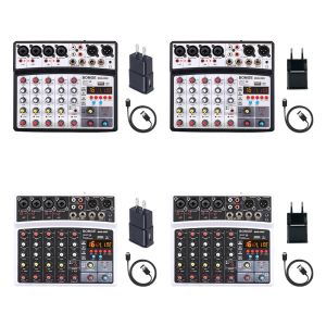 Ausrüstung BMG06D 6 Kanäle Sound Mischkonsole Bluetooth Compatible USB -Schnittstelle Aufzeichnung Computer 48V Phantom Power Monitor Audio Mixer