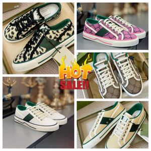 New Tennis 1977 Canvas Casual shoes Designer Women Shoe Italy Green And Red White Web Stripe Rubber Sole for Stretch Cotton Low platform Top Men Sneaker