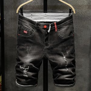 Mens jeans de moda de jeans masculinos de jeans de jeans de jeans curtos de jeans de jeans de jeans curtos homme destruído