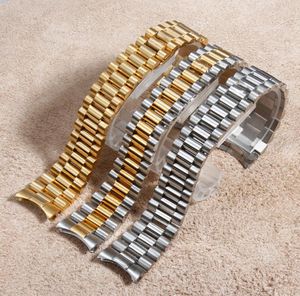 20mm Başkan Jubilee Watch Band Bilezik Paslanmaz Çelik Gold8588843