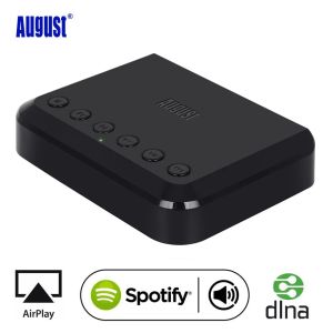 Adaptador August Wr320 WiFi Bluetooth Audio Receptor sem fio Adaptador óptico para o AirPlay Spotify DLNA NAS Multiroom Stream