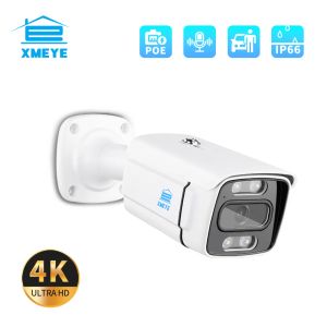 Intercom Xmeye 4k 8mp Poe Ip Camera Twoway Audio & Dual Light Source Cctv Security Video Surveillance Waterproof Outdoor Ir Xmb80m