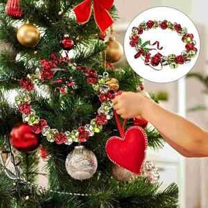 Decorative Flowers Small Bell Christmas Wreath Artificiales Para Door Hangers Metal