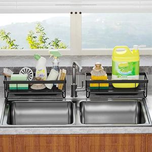 Kitchen Storage Multi-purpose Sink Sponge Drain Holder Countertop Organizer Rack Utensils Drainer Board Brush Soap
