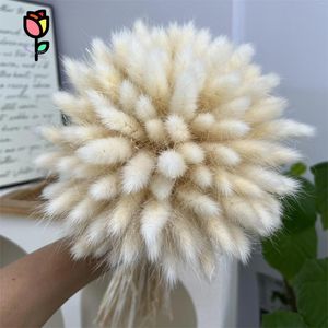 Decorative Flowers Dried Tail Grass Natural Bouquet Boho Home Decor Artificial Flower Lagurus Ovatus Wedding Party Decoration