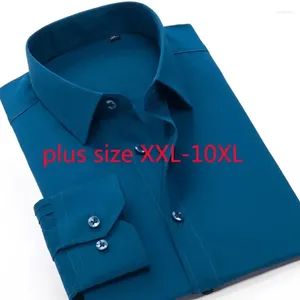 Men's Dress Shirts Arrival Super Large Spring And Autumn Long Sleeve Smart Casual Single Breasted Fashion Plus Size 2XL-9XL 10XL