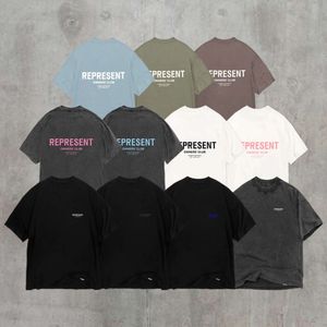 Representativt grundläggande klassiskt brevtryck High Street Versatile Pure Cotton Men's and Women's Loose Short Sleeped T-shirt