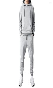 Gymkläder 2 PCSSet Men Coat Pants Set Elastic midja Sportkläder Autumn Winter Tracksuit5945044