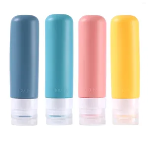 Bottiglie di stoccaggio 4pcs Silicone durezzabile perdite di perdite da viaggio Bottistica da viaggio Campione Campione Porta utilizzabile 100 ml di peso leggero