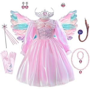 Baby Girls With LED Light Unicorn Fancy Dress Princess Girls Birthday Party Dress Barn Barn Halloween Unicorn Perform Costum 240329