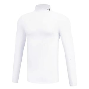 T-shirt della biancheria intima tremale invernale per uomo calore elastico maglietta a maniche lunghe abbigliamento da golf solido abbigliamento da golf fibra di riscaldamento a velluto sottile 240402