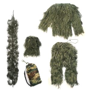 Sets airsoft Paintball crianças crianças caçando roupas de ghillie serve infantil meninos camuflados jungina tática militar 3d bordo folha de traje biônico