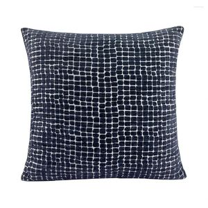 Pillow Contemporary Chenille Woven Velvet Decorative Small Checks Case 4 Colors 45x45cm Without Insert 1 Piece Set