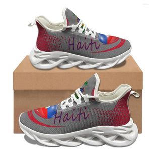 Casual Shoes Creative Haiti Flag Designer Plattform Tonåriga studenter Par Basket Basket utomhus som inte slår Sneakers Skodon