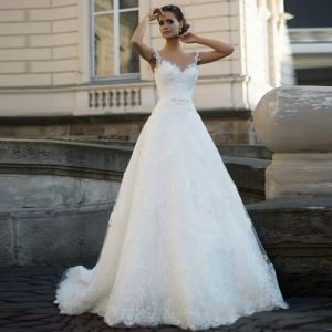 Abiti eleganti un abito da sposa in pizzo in pizzo Casmento 2016 Vestido de novi Plus size Appliques romantico sexy vneck abiti da sposa in pizzo gow