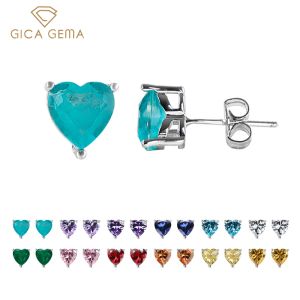 Anéis Gica Gica Luxo Multicolor Brincos de Estudação de Zircão 925 Brincos de Coração de Prata Sterling Partema de Casamento de Jóias Finas 2022 Trendência