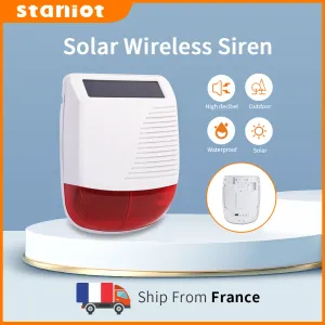 Siren 433Mhz High Decibel Outdoor Solar Wireless Siren Loudspeaker Waterproof Strobe For Smart Home Security Burglar Alarm System