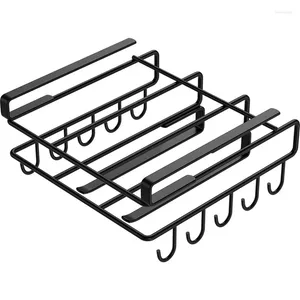 Copertina di pentole in acciaio inossidabile per la cucina sotto rack per utensili con 10 ganci