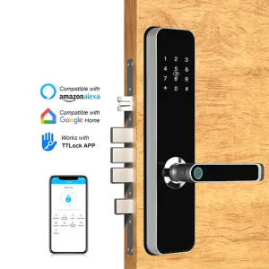 Blocca ad alta sicurezza Smart Bluetooth App App TTLOCK App Biometric Access Control Accesso Fingerprint Lock Electronic Serrure de Porte