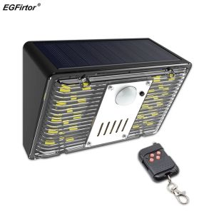 Sirene Egfirtor Solar Light Alarm Lampe Fernbedienung Sicherheitsalarmbewegungssensor Alarm Sirene 129db Detektor für Home Yard Outdoor