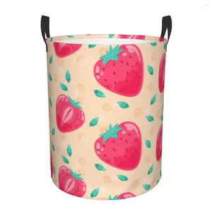 Borse per lavanderia cestino pieghevole per vestiti sporchi Pink Strawberry Storage Hamper Kids Home Organizzatore