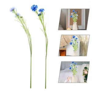 Decorative Flowers 2 Pcs Vases Home Decor Simulation Car Cornflower Artificial Rural Floral Bouquet Picks Simulated Fake Bouquets Stems