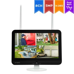 Sistem Xmarto WNS58 8CH 5MP WiFi Güvenlik NVR/DVR, 1296/1080p HD Ekran Ekran (Kolay Uzaktan Görünüm SATA HDD'yi Destekler)