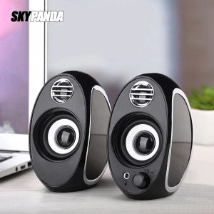 مكبرات الصوت Bass USB + Aux Wired Computer مكبرات صوت زوج 5W*2 مكبرات صوت عالية الطاقة لجهاز الكمبيوتر المكتبي المحمول مكبرات الصوت متعددة الوسائط المحمولة