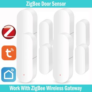Rilevatore Tuya Smart Zigbee Door Finestra di contatto Sensore di contatto Smart Home Detector Wireless Detector Open/Close App Alarm Alarm Wor With Zigbee Hugh