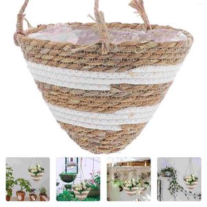 Vases Balcony Flower Pot Small Hanging Basket Container Baskets Plants Pots Green Grass Outdoor