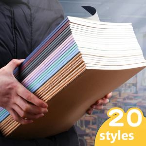 Defterler A4 Kraft Paper Notebook Morandi Retro College Öğrenci Ins Rüzgar B5 Not İş Araba Hattı Cornell Yatay Hat