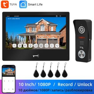 Dörrklockor Indomita Tuya Smart Home WiFi Intercom System Utomhus Video Doorbell Camera 1080p Wired 10 -tums pekskärm Talk Record Unlock Unlock