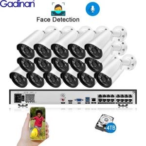 System 16CH H.265 5MP POE NVR Kit Outdoor Waterproof CCTV AI Security Camera System Face Detection IP Video Surveillance Camera