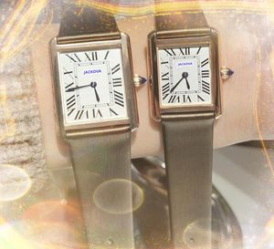 Super Quality Luxury Women Men Coppia Guarda 34mm 28mm quadrata Serie di carri armati romani Serie Roman Call Ourson Cow in pelle cinghia relogio Feminino Lady Lady Owatch da polso da polso Gifts