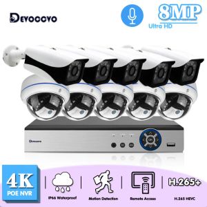 System 4K POE CCTV Camera System System 8ch Poe NVR Kit В открытом воздухе 8MP 10CH 10CH Security Camera System System System P2P