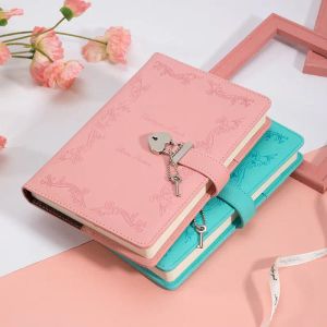 Записные книжки A5 Pink Creative Line Secret Notebbook Управляемый дневник журнала с Creative Learge Heart Lock, с Heart Lock, 180 листов