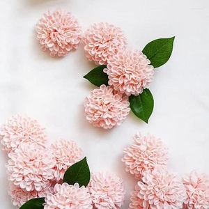 Dekorativa blommor 25 huvuden Silk Hydrangea Head Artificial Flower With Stems Home Wedding Bridal Shower Birthday Party Hand Bouquet