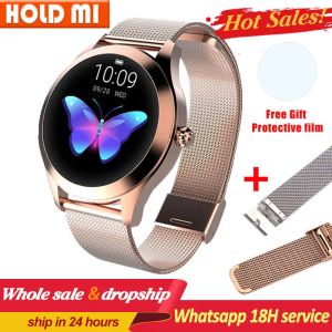 Смотреть KW10 Smart Watch Women Women IP68 Водонепроницаемый мониторинг сердечного ритма для Android IOS Fitness Bracelet Women Smart Wwatch PK H2 H1