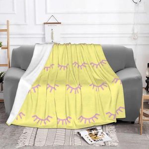 Blankets Eyelash Lashes Pattern Blanket Fleece Winter Beautiful Eyes Multi-function Super Warm Throw For Bed Office Quilt
