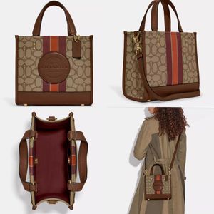 DHGATE Fashion Mens Dempsey Sacoche Shopper Bag Lady Luxury Handbag Field Tote Strip Crossbody Designer Bag Läder Topphandtag Väska Koppling Koppling axlar