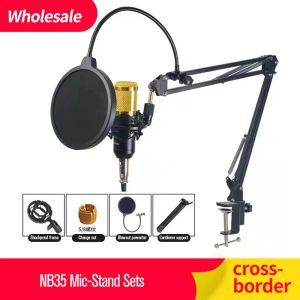 Monopods NB35 Microphone Scissor Arm Stand Desktop Mic Clip Holder Extendable Tripod Live Cantilever Bracket Microphone Bracket Filter