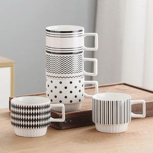 Tassen Einfacher Keramikwasserbecher Haushalt Tupfen Dot Diamond Griff Paare High Beauty Becher Büro Kaffee