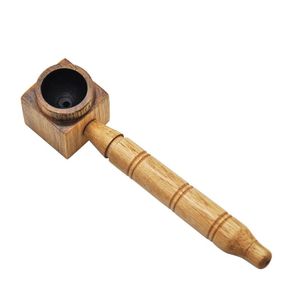 Classico classico naturale tubo di fumo in legno fatto a mano 138 mm fumano in legno ciotola in legno di sigaretta di sigaretta a base di erbe cucchiaio da fumo in legno PI9808547