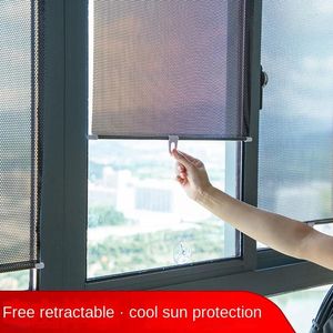 Fensteraufkleber Sauger Typ Sonnenschutzmittel Blackout Vorhang Sonnenschatten Roller Blinds Schlafzimmer Büro Balkon Vorhänge nagelfreier Schlagfrei