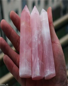 80100MM 100 Natural Rock pink ROSE Quartz Crystal Point Healing2136154