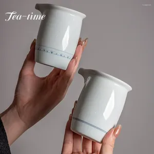 컵 접시는 200ml 흰색 도자기 손으로 그린 ​​차 투수 레트로 티-분리 서빙 컵 차 하이 가정 법무 공예품