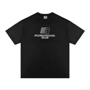 24S Summer Fashion Brand F * r Детальная R-образная вышитая спортивная пара американская футболка для мужчин и женской моды с короткими рукавами.